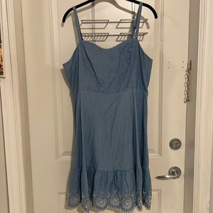 Chambray fit and flare dress